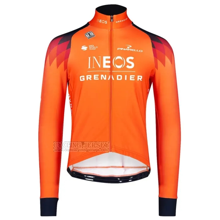 2023 Cycling Jersey Ineos Grenadiers Orange Long Sleeve and Bib Short